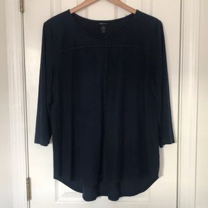 Faux Suede Navy Top